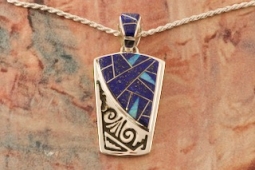 Calvin Begay Genuine Blue Lapis Sterling Silver Pendant